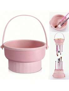 1 Set Makeup Brush Cleaning Bowl & Cleaner – Includes Drying & Storage Mesh Basket, All-In-One Puff & Cosmetic Tool Cleaning Kit - A - View 11