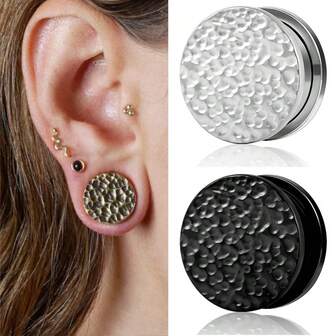 2PCS Hot Stainless Steel Screw Fit Body 8-16mm Ear Tunnels Piercing Body Jewelry Stretcher Studs Unisex New Hypoallergenic Jewelry Women Gift