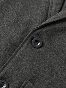 Men's Fashionable Business Casual Double-Breasted Wool Blend Suit Jacket - Dark Grey - View 7