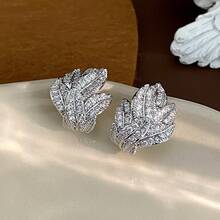 Forest Style  Flower Metal Bowknot Earrings French Retro High-End Earrings Exquisite Light Luxury Fashion Ear Jewelry - E6357 Silver Needle - Silver - View 24