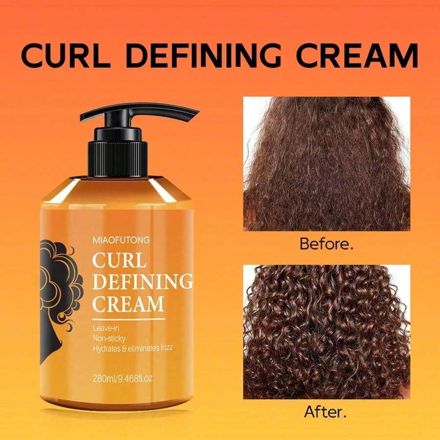 Curl Defining Cream Hydrating Argan Oil Hair Mask Curl Cream For Enhances Wavy Hair And Curly Hair, Smoothing Curling Cream Detangles, Conditions And Reduces Frizz (1 Pack) - trái cam - Xem 1