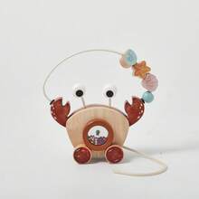 5-In-1 Wooden Push & Pull Toy Car With Beads For Toddlers, Colorful Crab-Shaped Standing Design, Multi-Functional Play, Sensory Stimulation, All-In-One Educational Toy, Great For Christmas, Halloween, Birthday Gifts - Multicolor - View 11