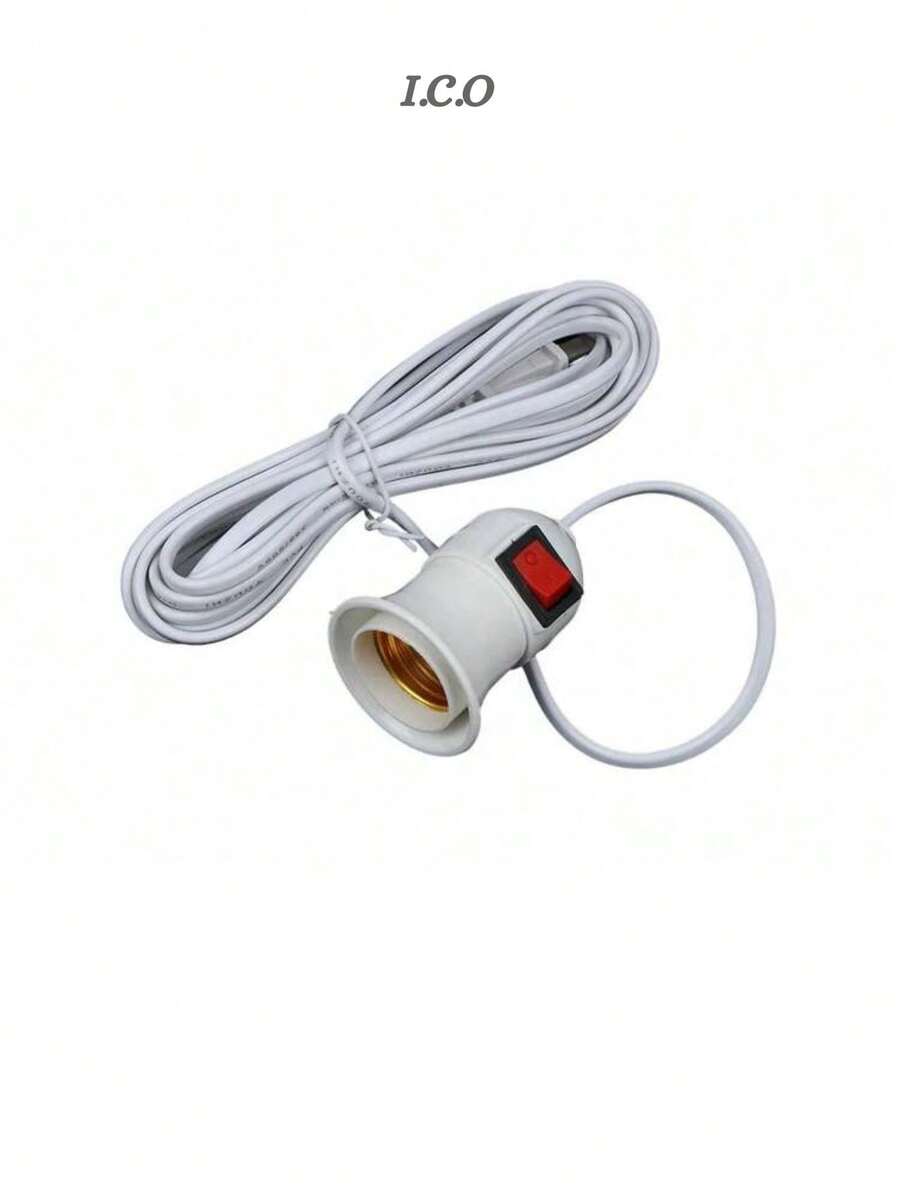 Extensión Eléctrica Flexible con Socket 3 METROS - Blanco - Ver 1