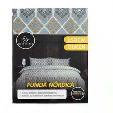 Kit de impresión de fundas nórdicas GB verde con diseño de patron de rombos de alta durabilidad de 240cm*220cm - Verde - Ver 5