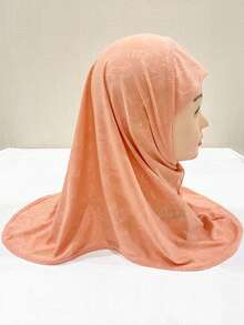 1pc Girls 2-6 Years Old Spring/Summer Cute Floral Jacquard Headband, Neck Scarf, Shawl, Turban, Stretchy Bandana, Soft Modal Headwrap - 1PC - View 5