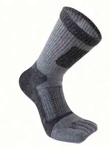 1 Pair Random Men's Five Finger Socks, Soft & Comfortable For Outdoor Sports, Hiking, Running, Unisex Mid-Calf Five Finger Socks, Couples Socks, Autumn/Winter - Multicolor - View 4