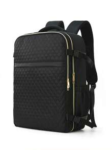 1pc Hot Air Balloon Travel Backpack, Unisex, Business Commute, Vacation Backpack, Multi-Layer Backpack, Laptop Bag, Rucksack, Multi-Function Backpack, Business Travel, College Bookbag, Suitable For International Commute - Black - View 3