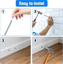 200 Pcs Clavos Doble Cabeza, Clavos sin Costuras con Herramientas Instalación, Clavos para Zócalos, Clavos para Concreto, Fijación, Fotos, Rodapiés, para Proyectos de Decoración y Montaje - 200 piezas - Ver 12