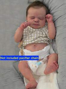 48cm (19 Inches) Full Body Soft Vinyl Reborn Doll, 3D Skin, Visible Veins, Artistic, Suitable For Bathing And Playing, Can Be Used As Sleeping Newborn Doll, Suitable For Baby Boys And Girls, Children's Birthday Gift (Some Accessories Included Randomly, Such As Pacifier, Bottle, Diaper And One Set Of Clothes) - Full-body Vinyl Doll - View 1