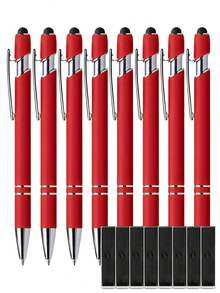 1-32支定制金属伸缩圆珠笔+触控笔套装 | 防滑笔握+书写流畅的中号笔尖 | 兼容智能手机/平板电脑/办公设备 | 可刻字/日期/Logo | 商务刻字笔+教师节礼物+新人中性笔 | 适合学生/上班族/教师(男女通用) | 节日/生日礼物(母亲节/圣诞节/毕业典礼) | 办公/学习必备 | 多场景适用(教室/宿舍/商务会议) | 男女皆宜,青少年适用,DIY - 紅色 - 查看 25
