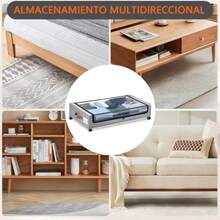 QY- 2Pcs Zapatera Bajo Cama con Ruedas Organizador de Almacenamiento para Cama Organizador de Almacenamiento de Gran Capacidad para Ropa Mantas Juguetes Zapatos y Libros Gris -3955 - Gris - Ver 7
