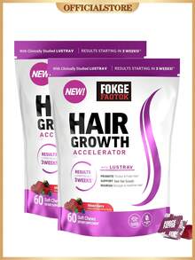 Force Factor Hair Growth Accelerator, Mixed Berry, 60Soft Chews - Gói 2 - Xem 7