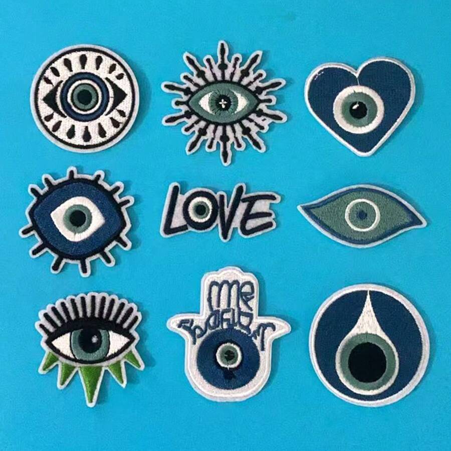 New Devil's Eye Patch Computer Embroidery Patch Blue Eye Iron-On Clothing Decoration Patch - 8 - Xem 1