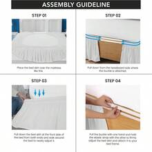 Utopia Bedding - Rodapié elástico envolvente - Rodapié de microfibra con cinturón elástico ajustable y caída de 41 cm, calidad hotelera, resistente a la decoloración - Matrimonial, blanco - Blanco - Ver 4