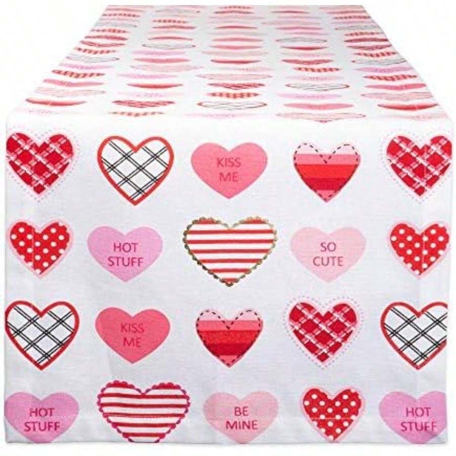 DII - Mantel para Halloween, , 14" x 72", 1(Corazones dulces 182.9 x 35.6 cm (Rectangular)) - Multicolor - Ver 1