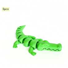 3D-Printed Small Crocodile Toy Ornament - One-Piece Movable Joints, Fun Fidget Trinket For Stress Relief - Multicolor - View 11