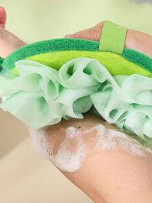 Baby Bath Essential Set - 2-In-1 Bathing Sponge And Loofah, Anti-Slip Baby Bath Gloves, Thick Hanging Design, Soft Non-Shedding Bathing Sponge, Double-Sided Baby Bath Towel