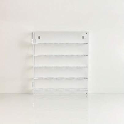 1个亚克力展示盒，多层透明白色和灰色纪念币、奖章、收藏品收纳盒，可壁挂，可拆卸层板