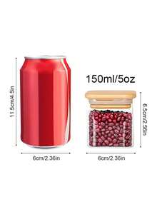 12 Piece 150ml/5oz Glass Storage Jar With Wooden Lid - Kitchen Storage For Coffee, Sugar, Salt, Spices, And Tea - Easy To Seal, Reusable, Suitable For Food Organization In Refrigerators, Kitchen Storage And Storage, Kitchen Utensils - 12件裝玻璃收納罐附蓋子 - 查看 3