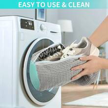 1pc Reusable Shoe Cleaning & Drying Bag For Washing Machine, Suitable For Washer And Dryer (White) - Heavy Duty Protective Laundry Mesh Pouch For Sneakers Trainers Canvas Athletic Shoes, Breathable Zipper Closure With Reinforced Seams For Gentle Agitation, Washer-Friendly Shoe Protector And Delicates Organizer, Quick Dry Venting For Dryer Use, Travel Shoe Storage, Closet Organizer, Home Laundry Care Essential, Gift-Ready Item For Back To School, Thanksgiving And Christmas Holiday Prep - Multicolor - View 9