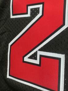 قميص كرة السلة للرجال مطرز، رقم 23، تي شيرت أسود كاجوال بياقة على شكل حرف V بدون أكمام، سترة رياضية للحفلات - الأسود - مشاهدة 5