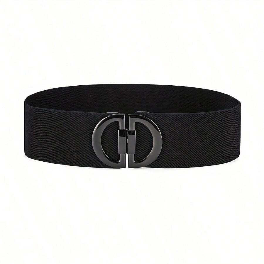 1 Piece New European And American Fashion Ladies Elastic Button Waist Seal Dress Down Jacket Suitable For Daily Use - màu đen - Xem 1