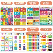 18 Boho Colorful Educational Posters For Toddlers 1-6, Toddler Fun Learning Posters For Preschool & Kindergarten, ABC Chart, Numbers, Colors, Shapes, Days Of The Week, Classroom Decor Posters For Wall Homeschool PreK Classroom Must Haves - Nhiều màu - Xem 8