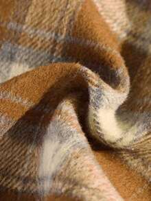 Women's Plaid Skirt, Casual Party Skirt, Fashionable Elegant Skirt, Winter Skirt, New Year's For Women, Valentine's Day For Women - Khaki - View 4