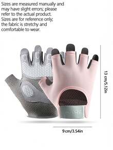 1 đôi găng tay tập thể dục hở ngón, găng tay tập luyện dành cho nữ, găng tay đạp xe, găng tay nâng tạ với lớp đệm bảo vệ lòng bàn tay, chất liệu thoáng khí, phù hợp cho người đam mê thể dục. - Nhiều màu - Xem 11