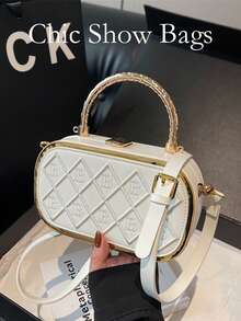 Bolso de mano para mujer, de gran capacidad, estilo retro, bolso de motocicleta, estilo coreano, bolso de nicho para ir al trabajo, bolso de hombro/cruzado/tote de moda - Beis - Ver 2