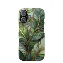 Tropical Leaves Stained Glass Phone Case - 綠色 - 查看 2