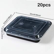 10/20个装可重复使用带盖餐盒，方便外带食物，塑料材质，坚固防漏，适用于微波炉、冰箱和洗碗机。 - 彩色 - 查看 25