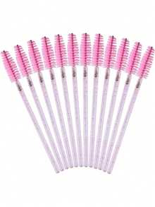 100pcs/50pcs/10pcs Large Capacity Eyelash Brushes Spoolies Makeup Applicators, Suitable For Eyelash Extensions, Eyebrow Grooming, Gifts, Travel, Budget-Friendly, Travel Essentials - Pink - View 10