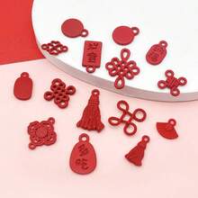 15/30个中国风红色流苏结合金吊坠，适合DIY项链、手链、耳环、钥匙扣等饰品制作，新年和情人节装饰品 - 彩色 - 查看 8