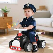 Lifezeal Kids Ride On Push Car With Music Under-Seat Storage Universal Wheels For Boys Girls Black & Red/Black & White/Pink & White - Black and Red - View 1