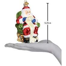 Old World Christmas Adornos de Vidrio soplado de búho de Papá Noel para árbol de Navidad(Lista de cheques de Papá Noel) - Multicolor - Ver 5