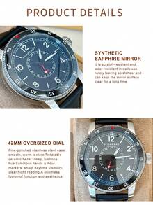 Burberry Utilitarian GMT Swiss Black Leather Men's Watch - Black - View 4