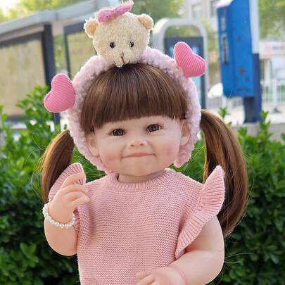 55CM Little Dimple Reborn Doll With Full Body Soft Vinyl 22Inch Lifelike Soft Touch High Quality Dolls Birthday Gifts Playhouse Toys