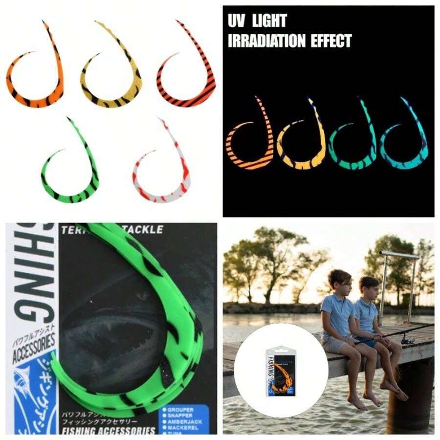 5pcs Hook Streamers Reemplazo de Colas De Repuesto Molles De Sujecin De Silicona Lneas Lures Accesorios Gancho - inicial - Ver 1