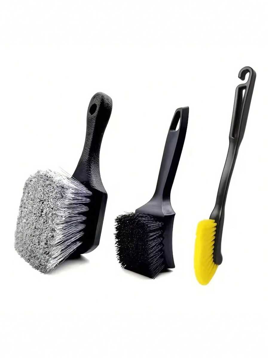 3件套轮胎清洁刷，汽车轮胎轮毂清洁刷，家用地毯地垫清洁刷，洗车刷