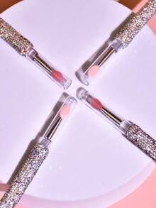 Diseño de mango con diamantes de colores múltiples, Pincel de labios, Herramienta de pincel de silicona para labios, Pincel aplicador de lápiz labial, Con tapa protectora, Adecuado para brochas de maquillaje, aplicadores de mascarilla labial, sombra de ojos, pincel de labios para aplicar máscara facial, lápiz labial y brillo de labios.