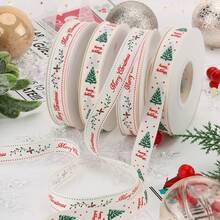 Christmas Themed Decorative Organza Ribbon, Christmas Tree Decor Ribbon, Holiday Gift Box Tie, Party Decoration Colorful Ribbon - Multicolor - View 1