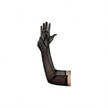Women's Long Stretchy Mesh Tulle Sheer Gloves Costume Wedding Opera Halloween Party 1920's Dance Gloves - Teal - 查看 3