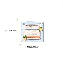 50PCS Kawaii Inspirational Note Stickers Cute Cartoon Motivational Label Stickers Aesthetic Stickers Pack Journaling Stickers Stationery Stickers Scrapbook Stickers Waterproof Stickers For Skateboard Luggage Laptops Bumper Theme Party Supplies - Multicolor - View 10