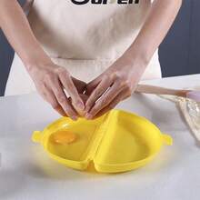 1个鸡蛋模具，微波炉蒸蛋器，半圆形煮蛋器，肉饼模具，鸡蛋小饼模具 - 黃色 - 查看 4