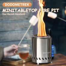 Tabel parte superior Fire Pit Mini Chimenea portatil para exteriores 7 pulgadas de mesa - 7.1''+plateado - Ver 6