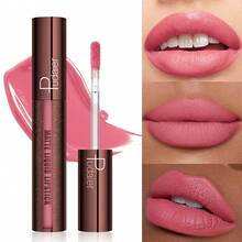 Pudaier Lip Gloss Matte - Tahan Lama, Tidak Luntur, Hasil Akhir Halus, Warna Cerah & Bersemangat - 04. Pop merah muda - View 9