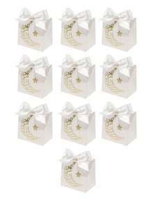 10 Hộp Quà Ramadan Mubarak Hình Trăng Khuyết và Sao kèm nơ satin, Giấy gói quà in chữ thư pháp Ả Rập mạ vàng, Hộp quà nhỏ trang nhã cho lễ Ramadan, Giấy gói quà tiệc Eid, Hộp quà tráng miệng lễ hội Hồi giáo, Hộp quà thủ công cao cấp đựng bánh kẹo, sô cô la, quà nhỏ, Họa tiết trăng sao trang trí, Bao bì quà tặng ngày lễ độc đáo cho các buổi tụ họp lễ hội. - 7X5X7cm - Xem 11