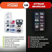 QY- Sneaker Game Rookie Box Set de 10 Cajas Para Zapatos Sneakers 100% Transparentes Apilables Apertura Frontal Magnética Resistente Durable Organizador de Zapatos Cajas para Tenis -3955 - transparente - Ver 8