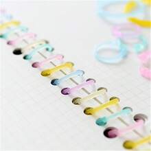 30 piezas/100 piezas Anillos sueltos para carpeta, Anillos de clip versátiles multifuncionales, Anillos perforadores de tarjetas, Almacenamiento creativo - Multicolor - Ver 5